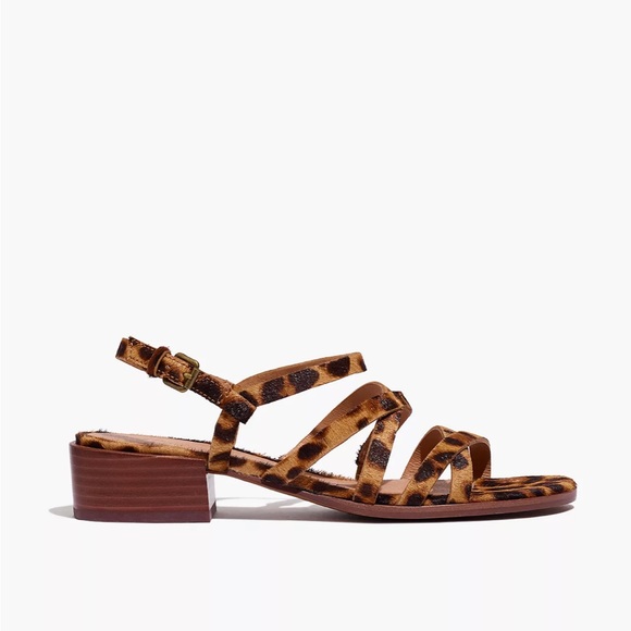NWT Madewell The Lori Sandal in Leopard Calf Hair - Picture 3 of 5